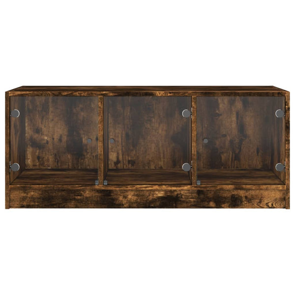 Couchtisch Räuchereiche mit Glastüren 102x50 cm