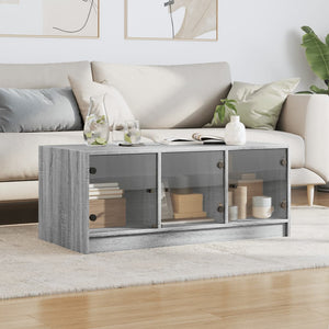 Couchtisch Grau Sonoma mit Glastüren