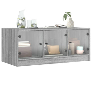 Couchtisch Grau Sonoma mit Glastüren