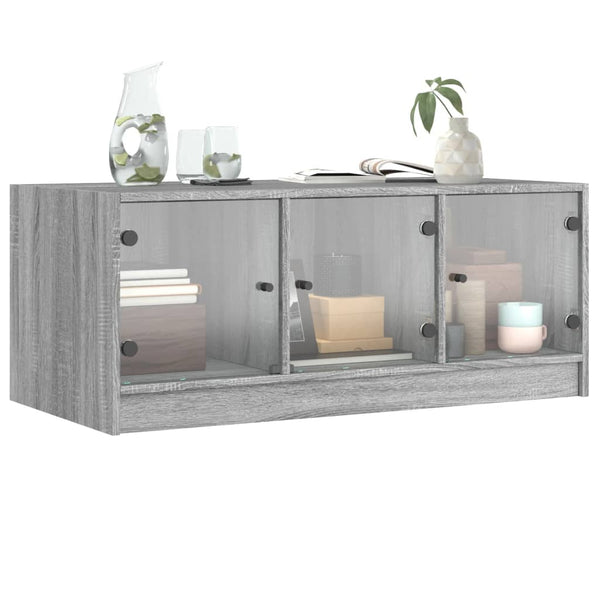 Couchtisch Grau Sonoma mit Glastüren