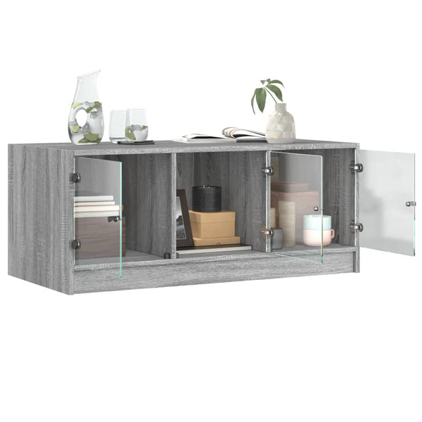 Couchtisch Grau Sonoma mit Glastüren