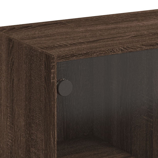 Couchtisch Braun Eichenoptik mit Glastüren