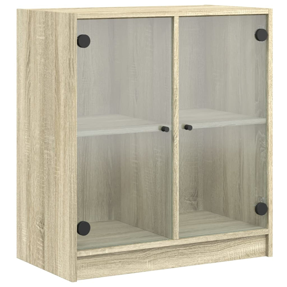 vidaXL Sideboard with Glass Doors Sonoma Oak 68x37x75.5 cm