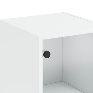 Highboard Weiß mit Glastüren 35x37x142 cm