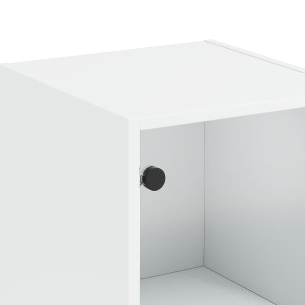 Highboard Weiß mit Glastüren 35x37x142 cm
