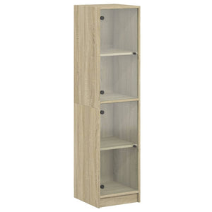 Highboard Sonoma-Eiche mit Glastüren, 142 cm