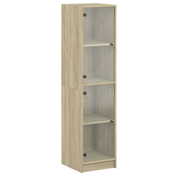 Highboard Sonoma-Eiche mit Glastüren, 142 cm