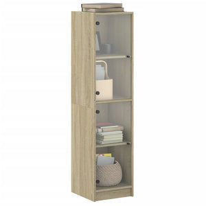 Highboard Sonoma-Eiche mit Glastüren, 142 cm