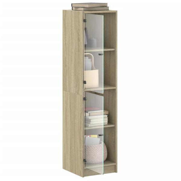Highboard Sonoma-Eiche mit Glastüren, 142 cm