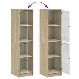 Highboard Sonoma-Eiche mit Glastüren, 142 cm
