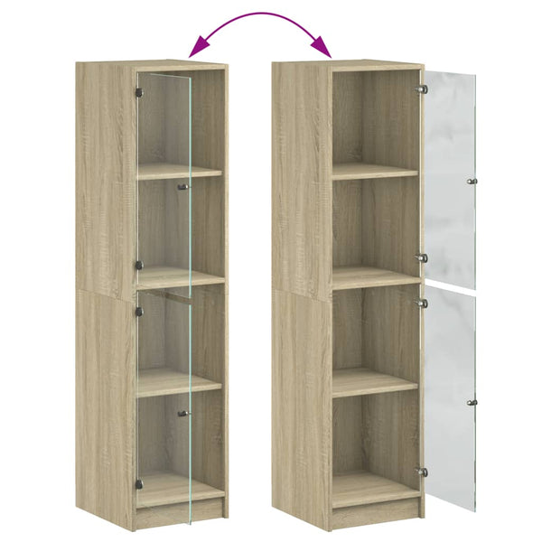 Highboard Sonoma-Eiche mit Glastüren, 142 cm