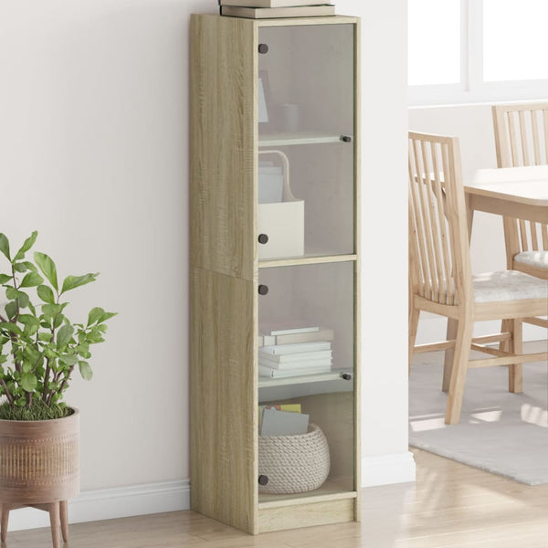 Highboard Sonoma-Eiche mit Glastüren, 142 cm