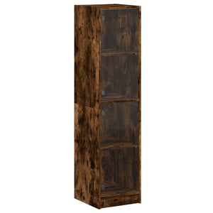 Highboard Räuchereiche mit Glastüren 35x142 cm