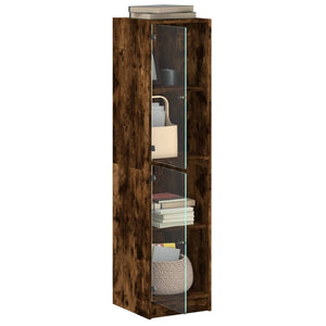 Highboard Räuchereiche mit Glastüren 35x142 cm