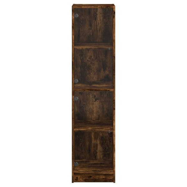 Highboard Räuchereiche mit Glastüren 35x142 cm