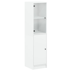 Highboard Weiß mit Glastür 35x37x142 cm