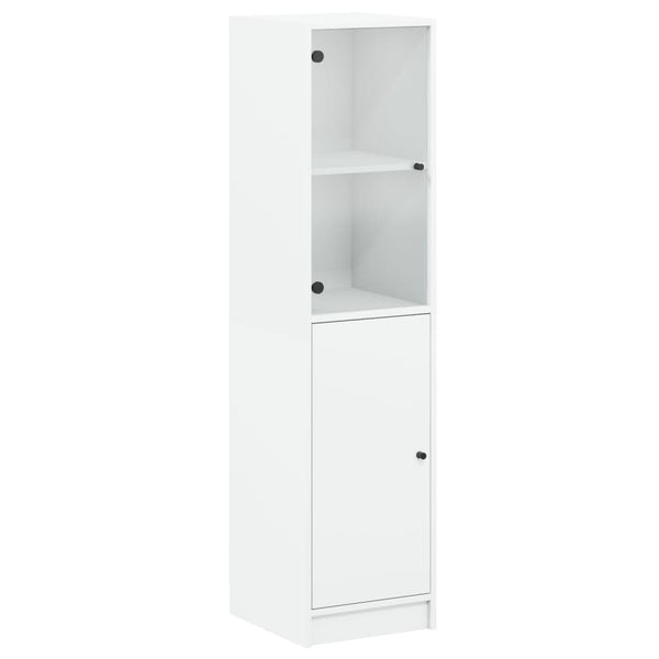 Highboard Weiß mit Glastür 35x37x142 cm