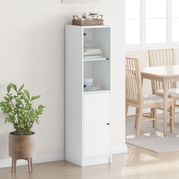 Highboard Weiß mit Glastür 35x37x142 cm