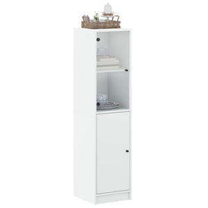 Highboard Weiß mit Glastür 35x37x142 cm