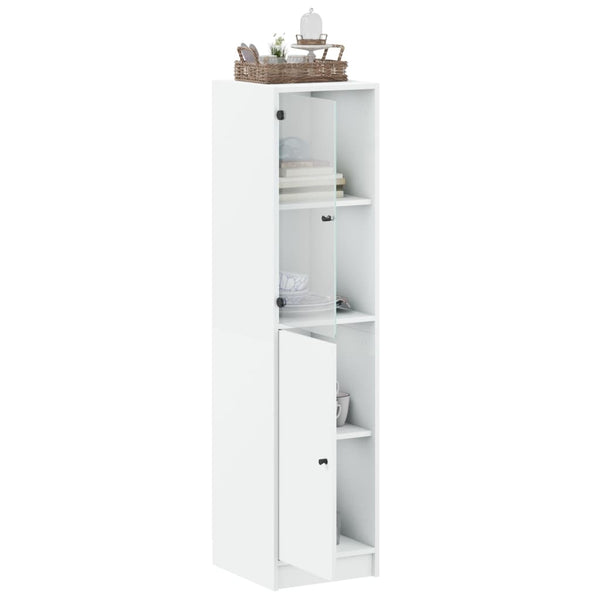 Highboard Weiß mit Glastür 35x37x142 cm