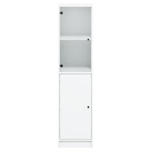 Highboard Weiß mit Glastür 35x37x142 cm
