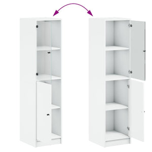 Highboard Weiß mit Glastür 35x37x142 cm
