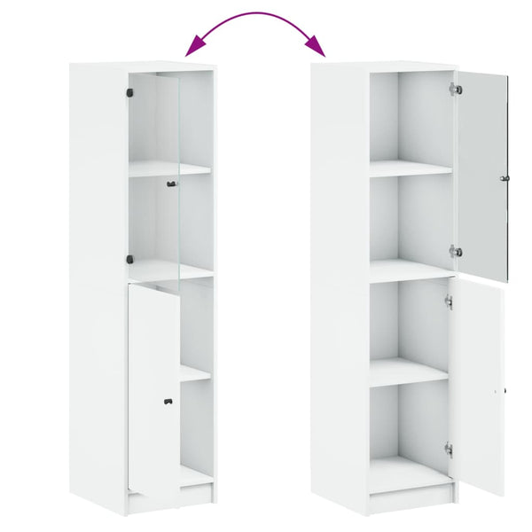 Highboard Weiß mit Glastür 35x37x142 cm