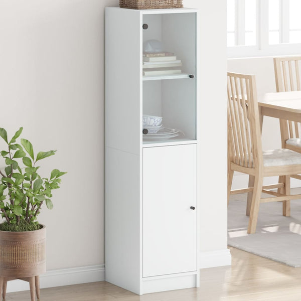 Highboard Weiß mit Glastür 35x37x142 cm