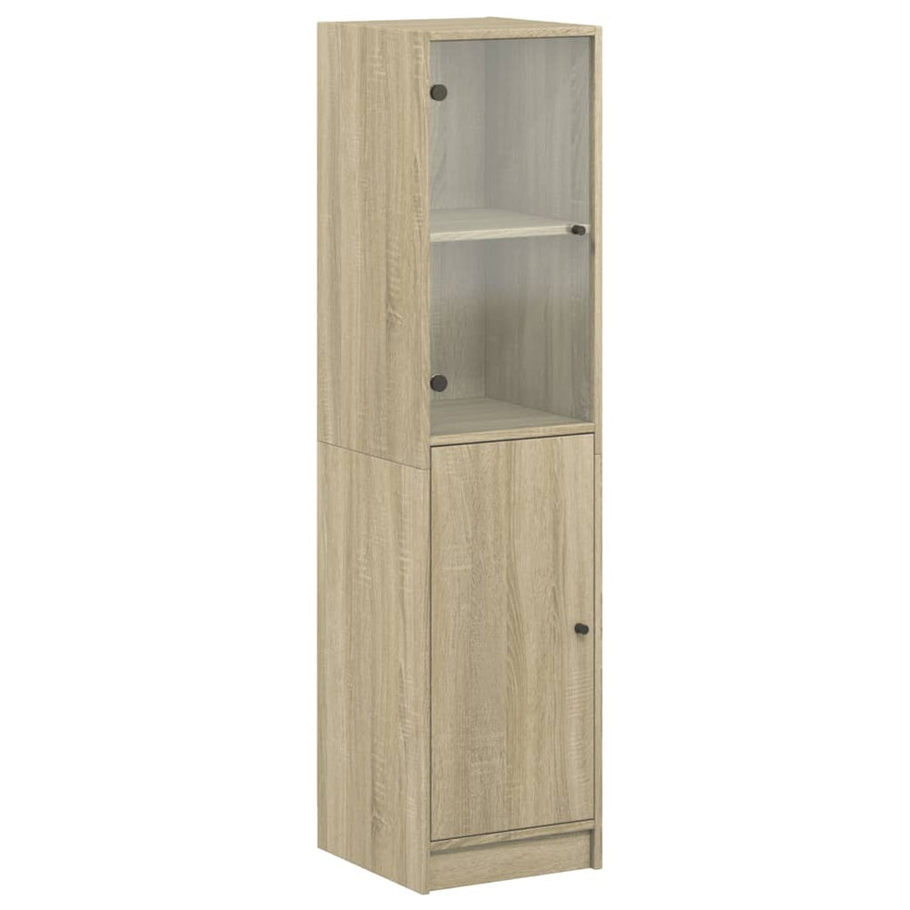 Highboard Sonoma-Eiche mit Glastür 35x37x142 cm
