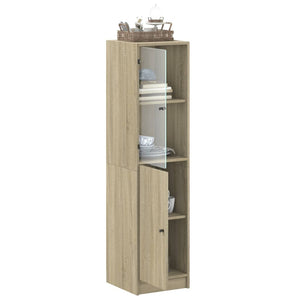 Highboard Sonoma-Eiche mit Glastür 35x37x142 cm