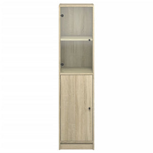 Highboard Sonoma-Eiche mit Glastür 35x37x142 cm