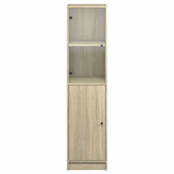 Highboard Sonoma-Eiche mit Glastür 35x37x142 cm