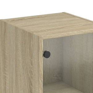 Highboard Sonoma-Eiche mit Glastür 35x37x142 cm