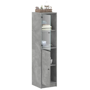 Highboard Betongrau mit Glastür 35x37x142 cm