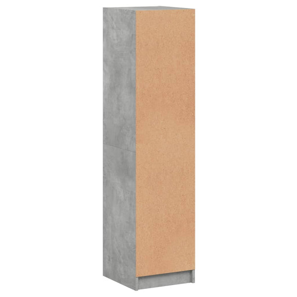 Highboard Betongrau mit Glastür 35x37x142 cm