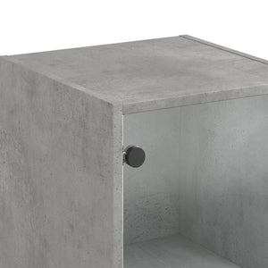 Highboard Betongrau mit Glastür 35x37x142 cm
