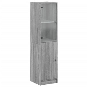 Highboard Grau Sonoma mit Glastür 35x37x142 cm