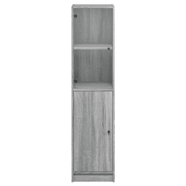 Highboard Grau Sonoma mit Glastür 35x37x142 cm