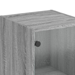 Highboard Grau Sonoma mit Glastür 35x37x142 cm