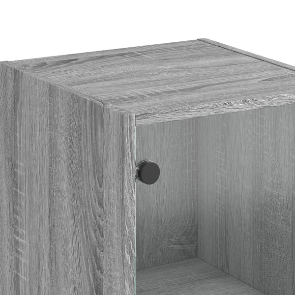 Highboard Grau Sonoma mit Glastür 35x37x142 cm