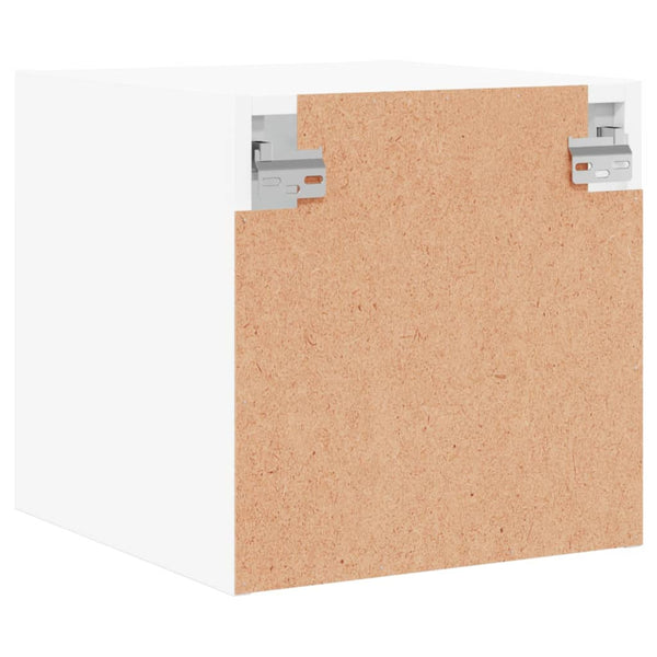 Nachttisch Weiß mit Glastür 35x37x35 cm