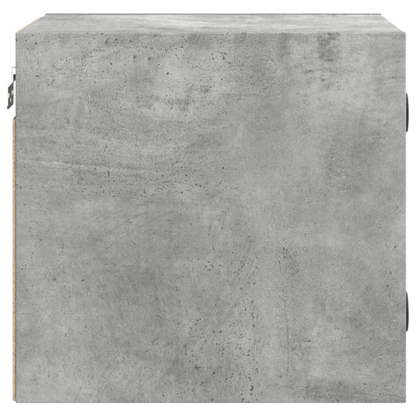 Betongrauer Nachttisch mit Glastür 35x37x35 cm