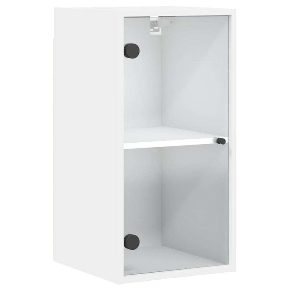 Wandschrank mit Glastüren, Weiß, 35x68,5 cm