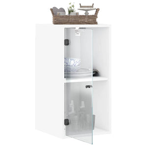 Wandschrank mit Glastüren, Weiß, 35x68,5 cm