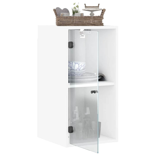 Wandschrank mit Glastüren, Weiß, 35x68,5 cm