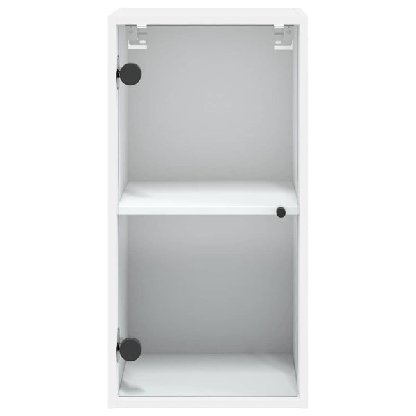 Wandschrank mit Glastüren, Weiß, 35x68,5 cm