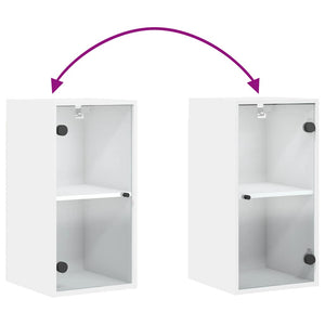 Wandschrank mit Glastüren, Weiß, 35x68,5 cm