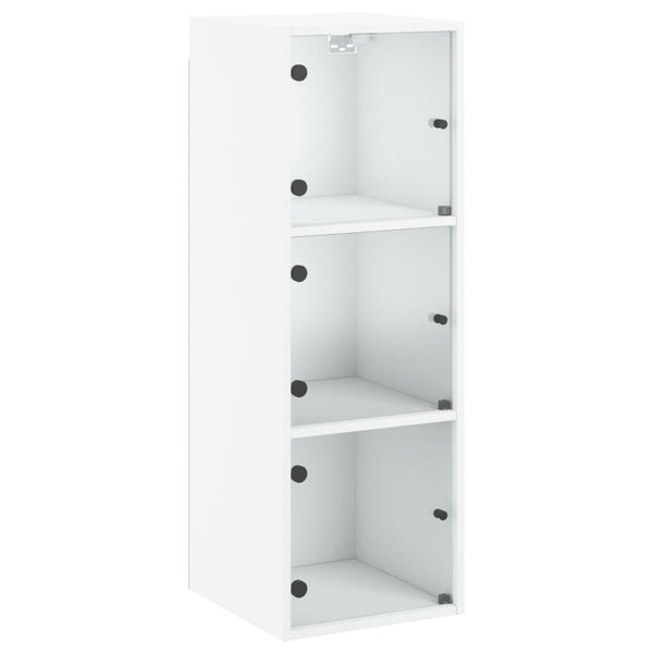 Wandschrank Weiß mit Glastüren 35x37x100 cm