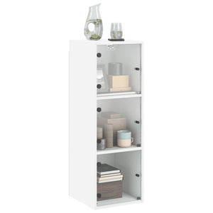 Wandschrank Weiß mit Glastüren 35x37x100 cm