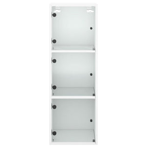 Wandschrank Weiß mit Glastüren 35x37x100 cm